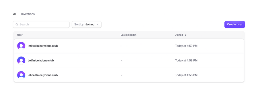 Clerk
				table ui component