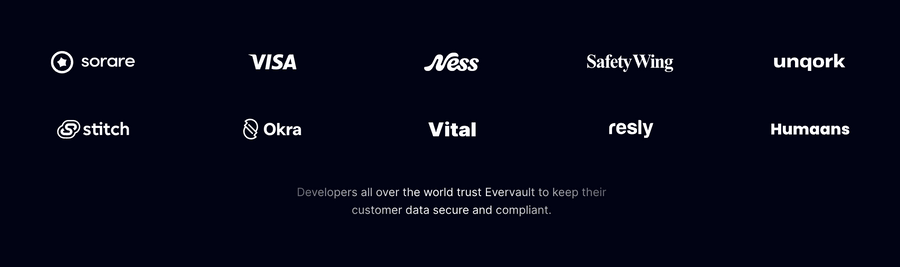 Evervault
				testimonial ui component
