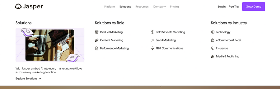 Jasper
				flyout menu ui component