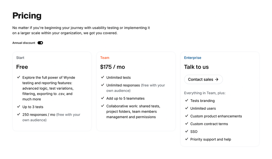 Wynde
				pricing section ui component