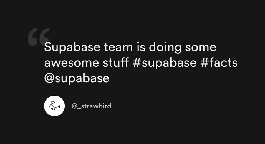 Supabase
				testimonial ui component