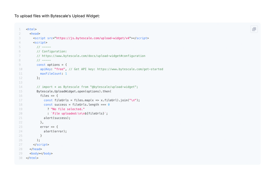 Bytescale
				code block ui component