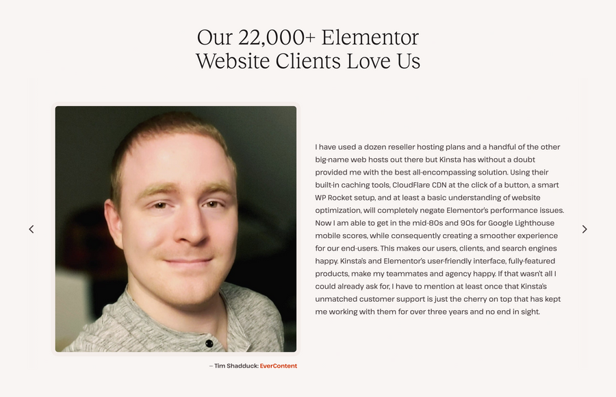 Kinsta
				testimonial ui component