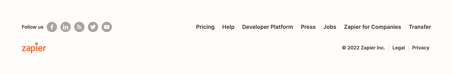 Zapier
				footer ui component