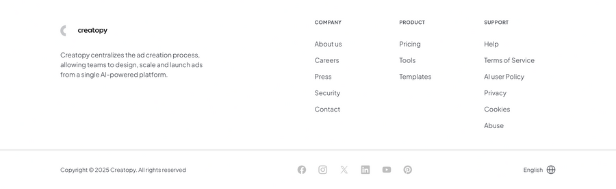 Creatopy
				footer ui component