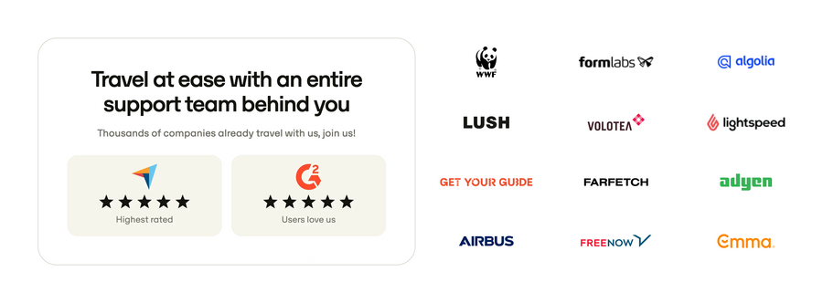 Travelperk
				social proof ui component