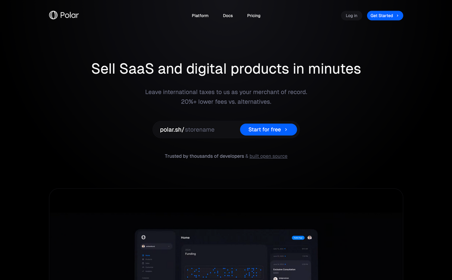 Polar
				hero section ui component
