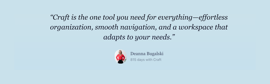 Craft
				testimonial ui component