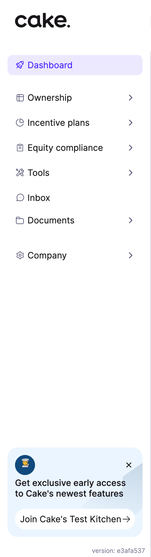 Cake
			navigation menu dashboard finance ui component