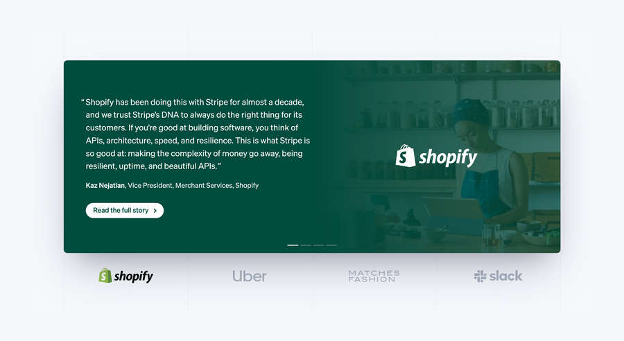 Stripe
				testimonial ui component