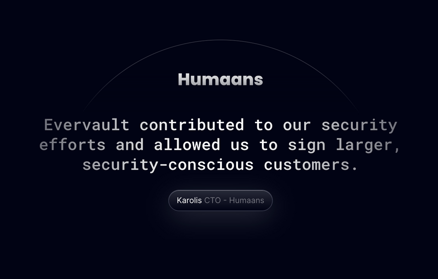 Evervault
				testimonial ui component