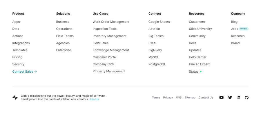 Glide
				footer ui component