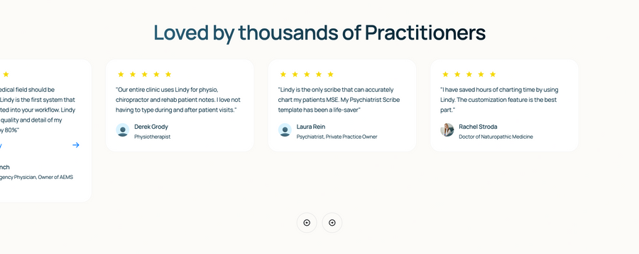 Lindy
				testimonial ui component