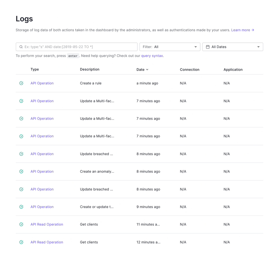 Auth0
				table ui component