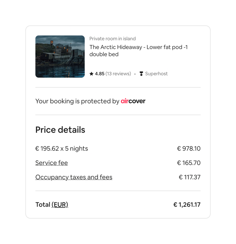 Airbnb
				card ui component