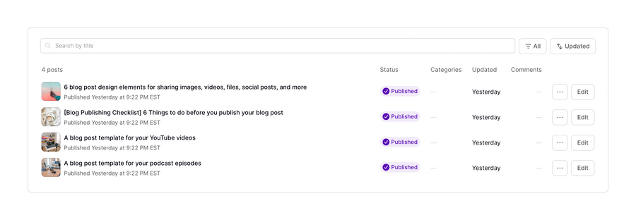 Podia
				table ui component