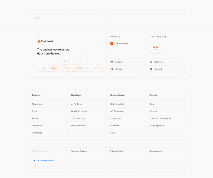 Firecrawl
				footer ui component