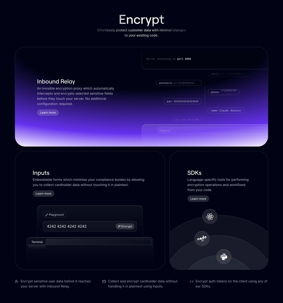 Evervault
				bento box ui component