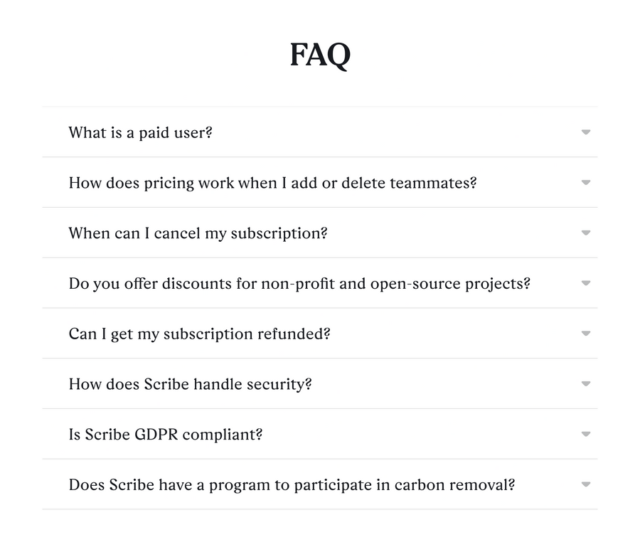 Scribe
				faq ui component