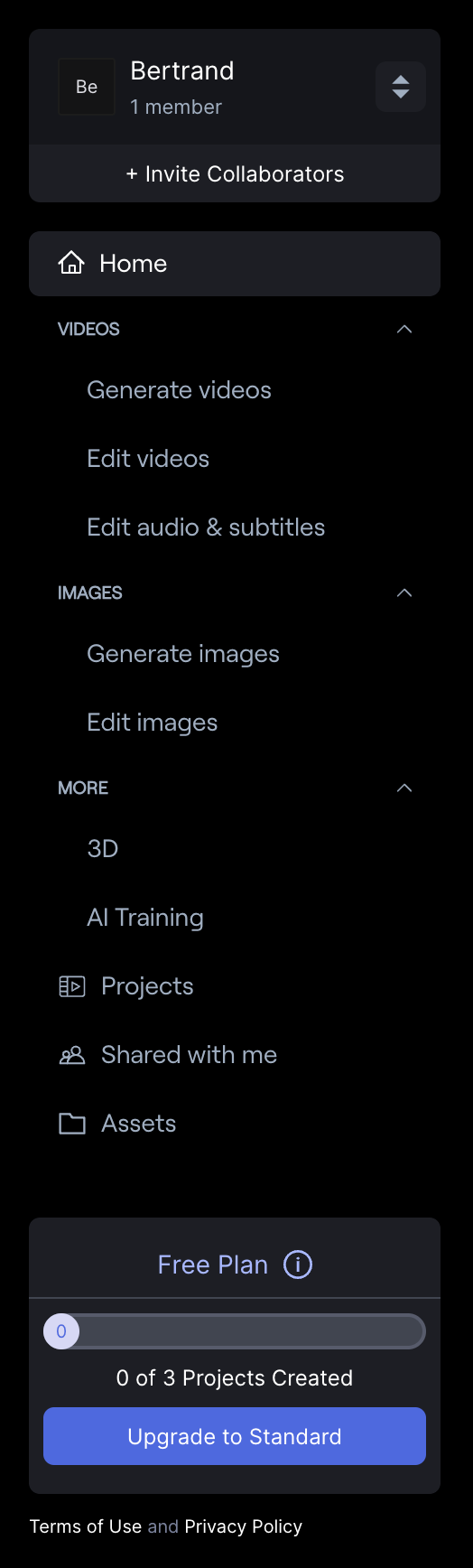 Runway
				vertical navigation ui component