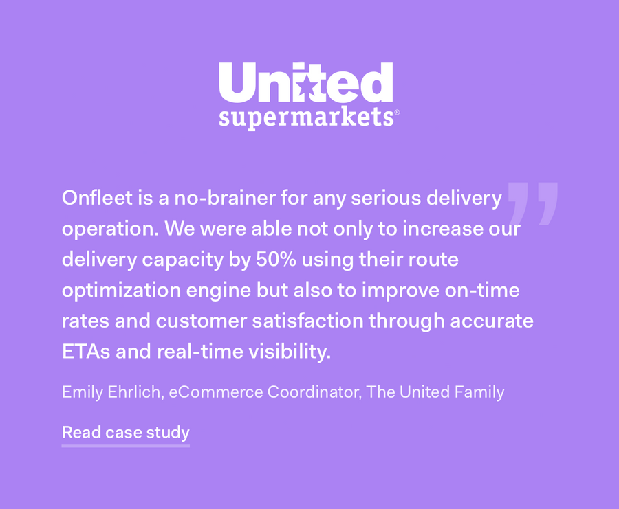 Onfleet
				testimonial ui component