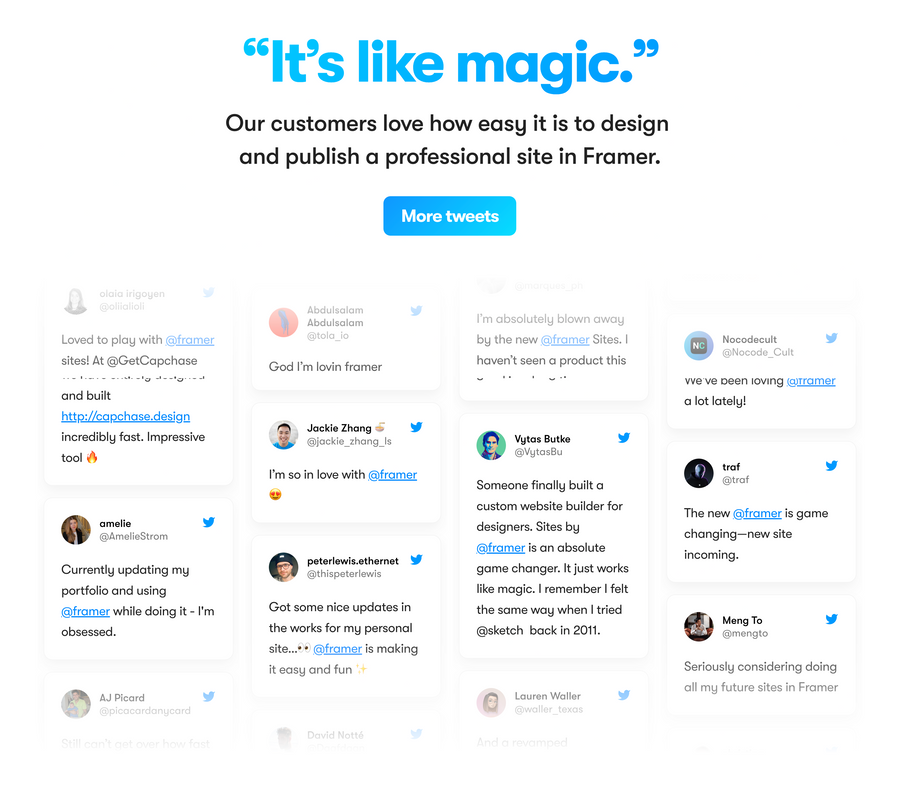 Framer
				testimonial ui component