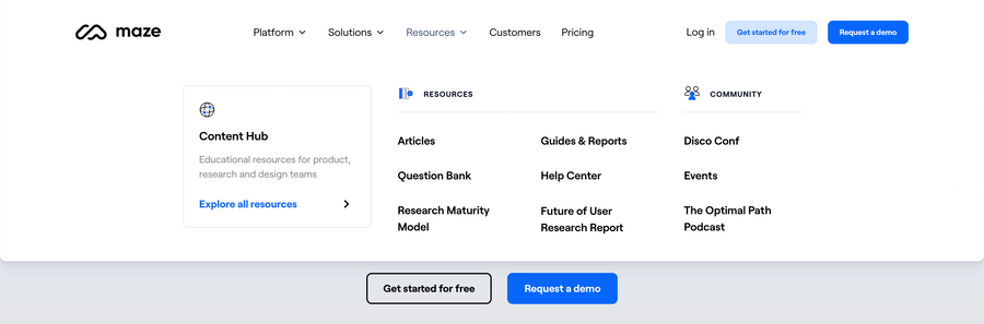 Maze
				flyout menu ui component