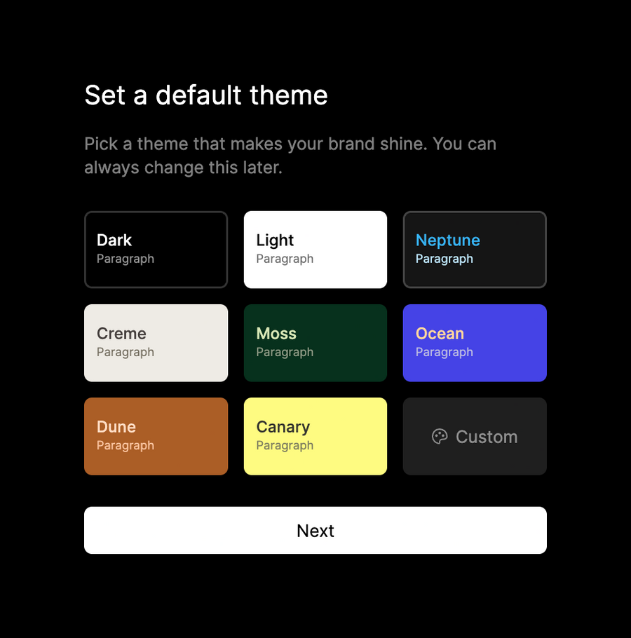 Tome
				theme settings ui component
