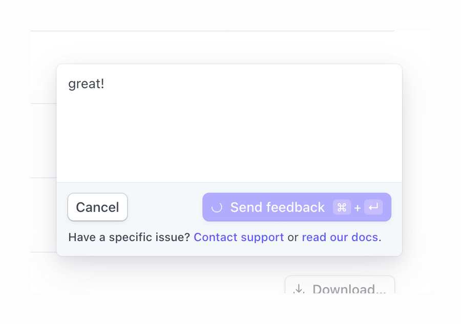 Stripe
			user feedback ui component