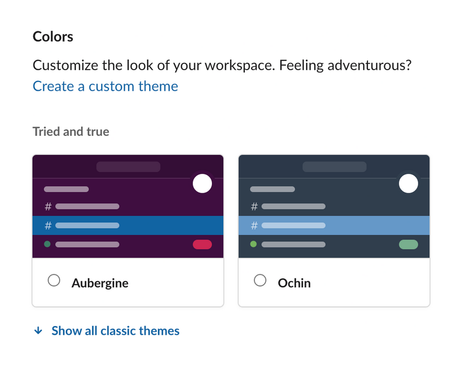Slack
				theme settings ui component