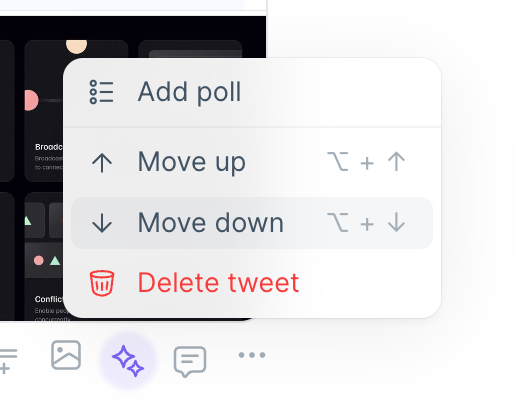 Typefully
				dropdown menu ui component