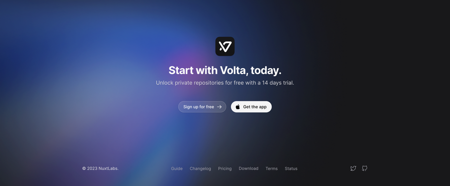 Volta
				footer ui component