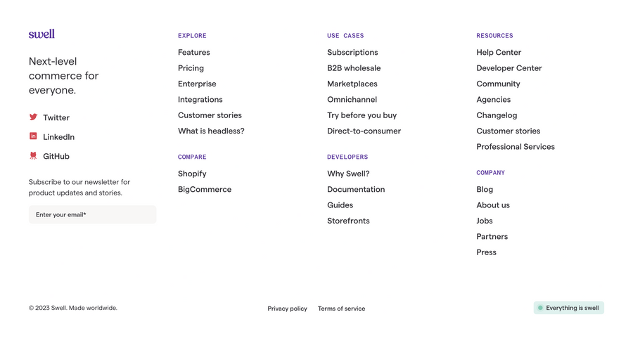 Swell
				footer ui component