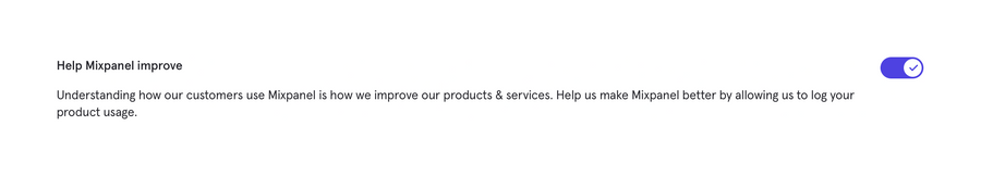 Mixpanel
				toggle/switch ui component