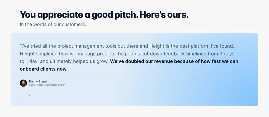 Height
				testimonial ui component