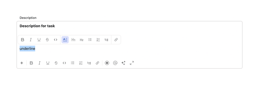 Asana
				rich text editor ui component
