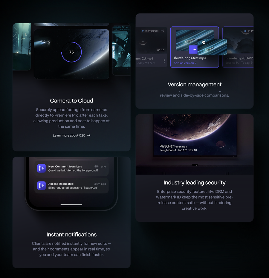 Frame.io
				bento box ui component