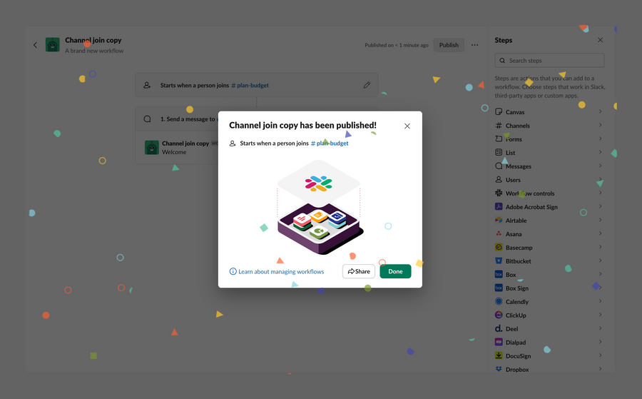 Slack
			confirmation desktop automation workflow confirmation message workflow management ui component
