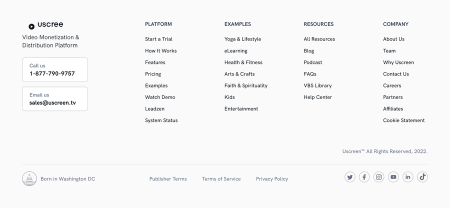 Uscreen
				footer ui component