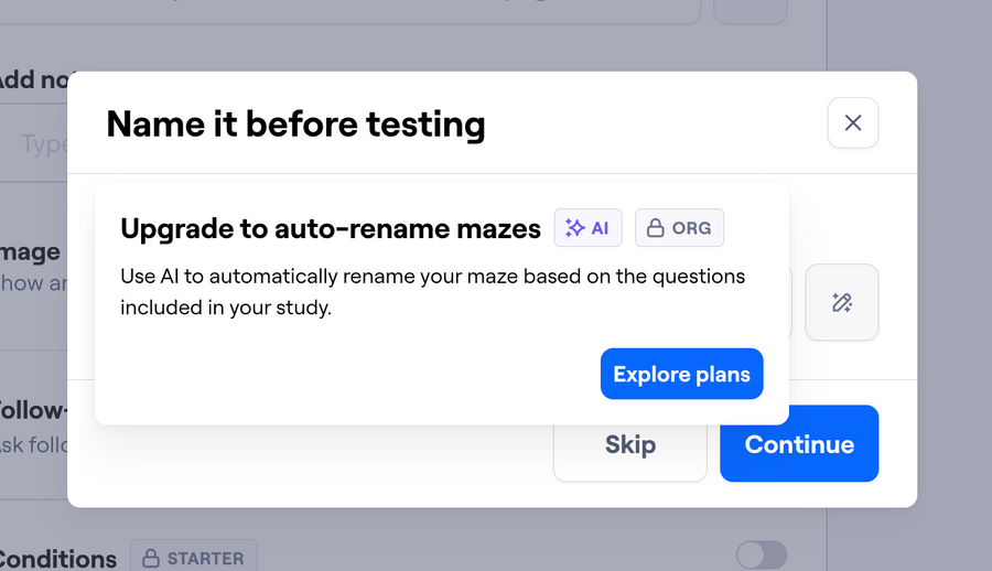 Maze
				upgrade your plan ui component