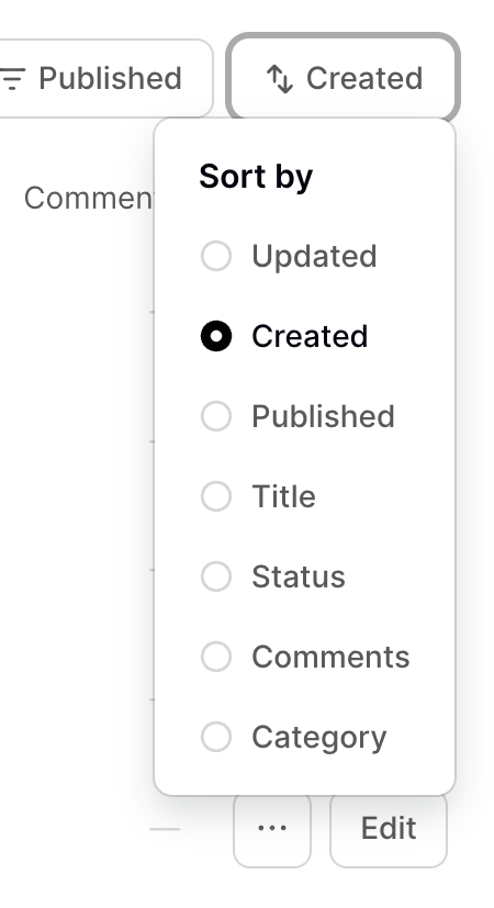 Podia
				sorting & filtering ui component