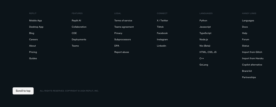 Replit
				footer ui component