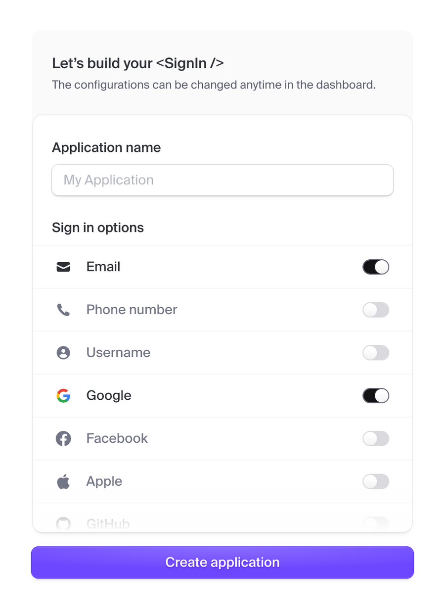 Clerk
				toggle/switch ui component
