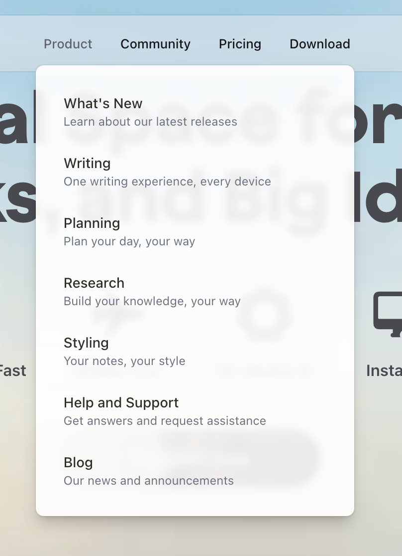 Craft
				flyout menu ui component