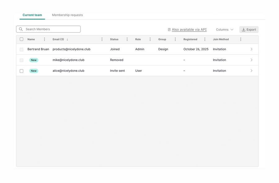 Grammarly
			search bar table export data display ui component