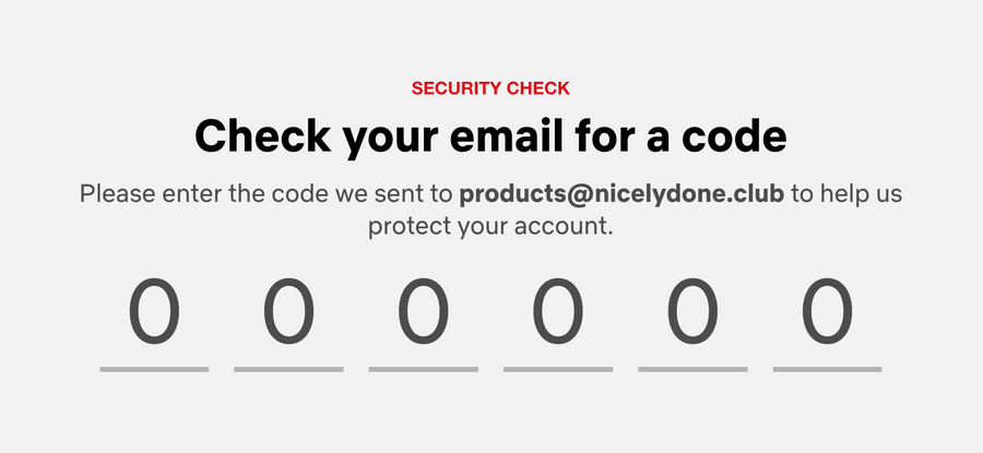 Netflix
				input code ui component