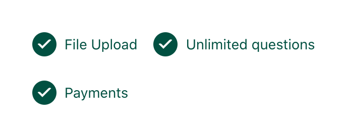 Typeform
				benefit list ui component