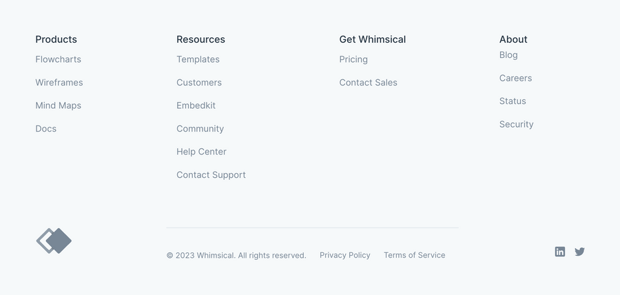 Whimsical
				footer ui component