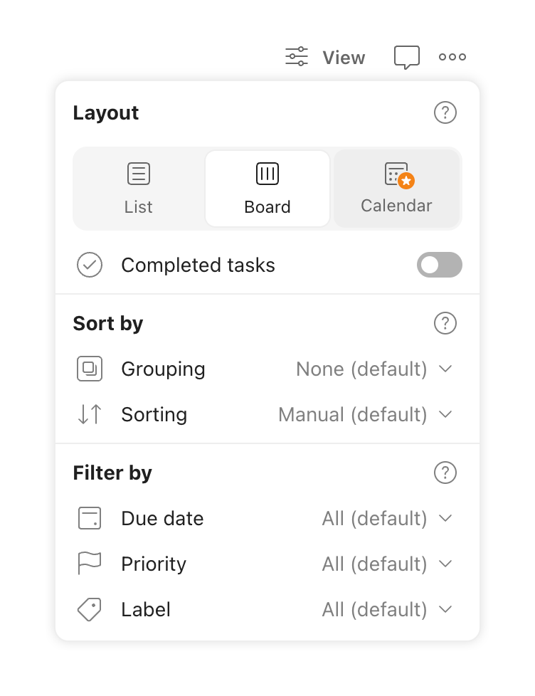 Todoist
				dropdown menu ui component