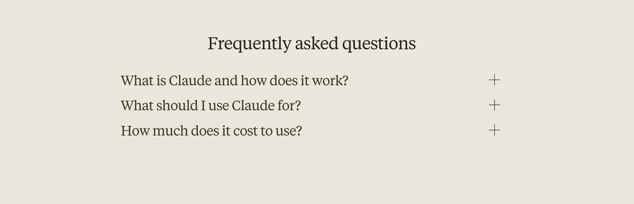 Claude
				faq ui component